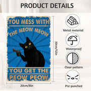 The "Meow Meow Peow Peow" Vintage Black Cat Metal Sign