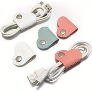 10 Pack Heart Shape Faux Leather Cable Ties Organizer