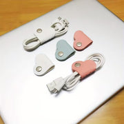 10 Pack Heart Shape Faux Leather Cable Ties Organizer