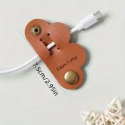 10 Pack Heart Shape Faux Leather Cable Ties Organizer