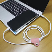 10 Pack Heart Shape Faux Leather Cable Ties Organizer