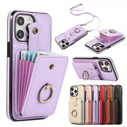 iPhone Wallet Case with Ring Stand and RFID Blocking