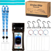 Cruise Essentials 2026- Cruise Must Haves Kit with Non-Surge Protector Power Strip, Lanyard with ID Holder, Magnetic Hooks, Luggage Tag Set, Towel Bands, Waterproof Phone Holder