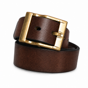 Premium Waxed Genuine Leather Belt | Heritage Brass Buckle>SY