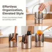 Thickened Stainless Steel Utensil Organizer, Rust Resistant Easy to Clean