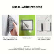 Wall Mount Phone Holder No Drill Remote Control Organizer