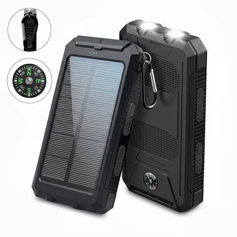 Portable Solar Power Bank with Flashlight for Camping