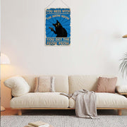 The "Meow Meow Peow Peow" Vintage Black Cat Metal Sign