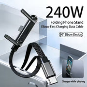 Type-C to Type-C 240W Charging Cable with Adjustable Stand
