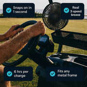 CaddyCool Magnetic Golf Cart Fan
