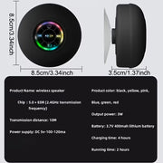 Portable Wireless Speaker with Suction Cup USB Rechargeable