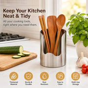 Thickened Stainless Steel Utensil Organizer, Rust Resistant Easy to Clean
