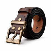 Premium Waxed Genuine Leather Belt | Heritage Brass Buckle>SY