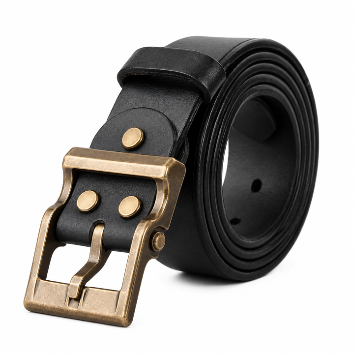 Premium Waxed Genuine Leather Belt | Heritage Brass Buckle>SY