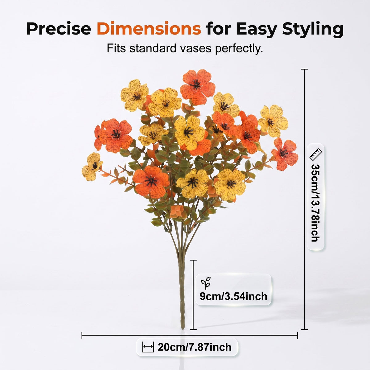 🍂🧡Artificial Autumn Violet Silk Flower Bouquet✨Weatherproof Faux Fall Floral Stems, Front Porch & Table Arrangement, Halloween Home Decor