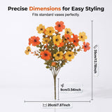 🍂🧡Artificial Autumn Violet Silk Flower Bouquet✨Weatherproof Faux Fall Floral Stems, Front Porch & Table Arrangement, Halloween Home Decor