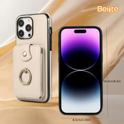 iPhone Wallet Case with Ring Stand and RFID Blocking