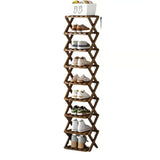 Durable Foldable Bamboo Shoe Rack