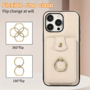 iPhone Wallet Case with Ring Stand and RFID Blocking