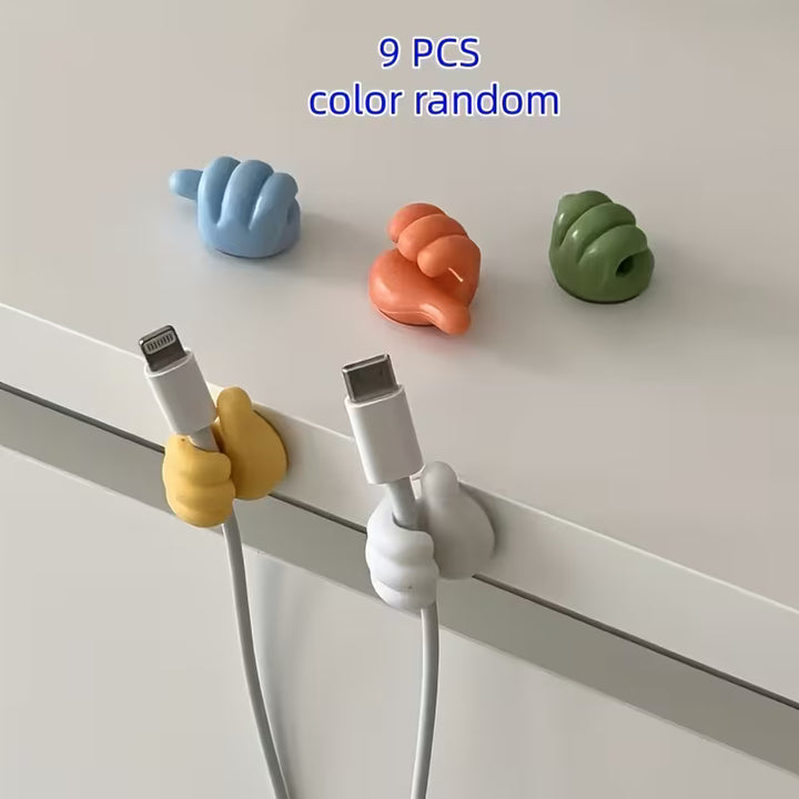 Adhesive Thumb Shape Cable Organizer Clips No Drilling