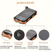 Portable Solar Power Bank with Flashlight for Camping