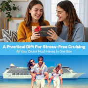 Cruise Essentials 2026- Cruise Must Haves Kit with Non-Surge Protector Power Strip, Lanyard with ID Holder, Magnetic Hooks, Luggage Tag Set, Towel Bands, Waterproof Phone Holder