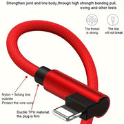 L-Shape Lightning USB Cable for iPhone and iPad