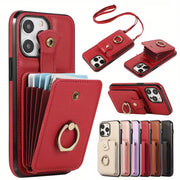 iPhone Wallet Case with Ring Stand and RFID Blocking